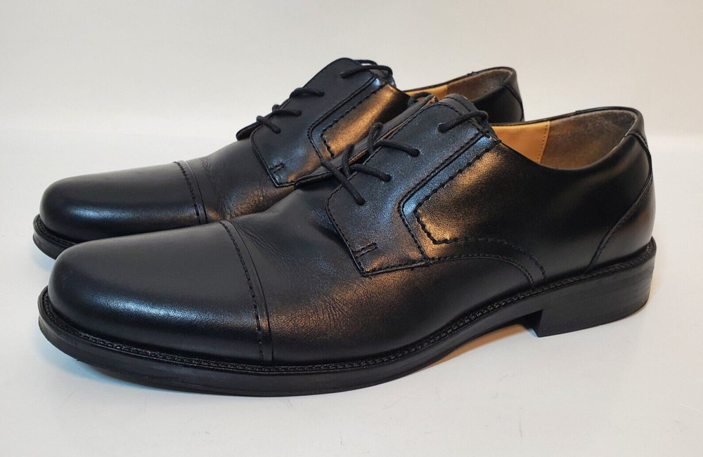 Dockers Mens Gordon Cap-Toe Oxfords Black Leather Lace-Up Dress Shoes SZ 13M